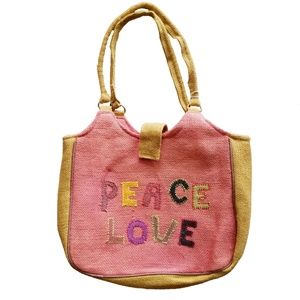 Jute ✌🏻 Peace and Love ❤ Shoulder Bag